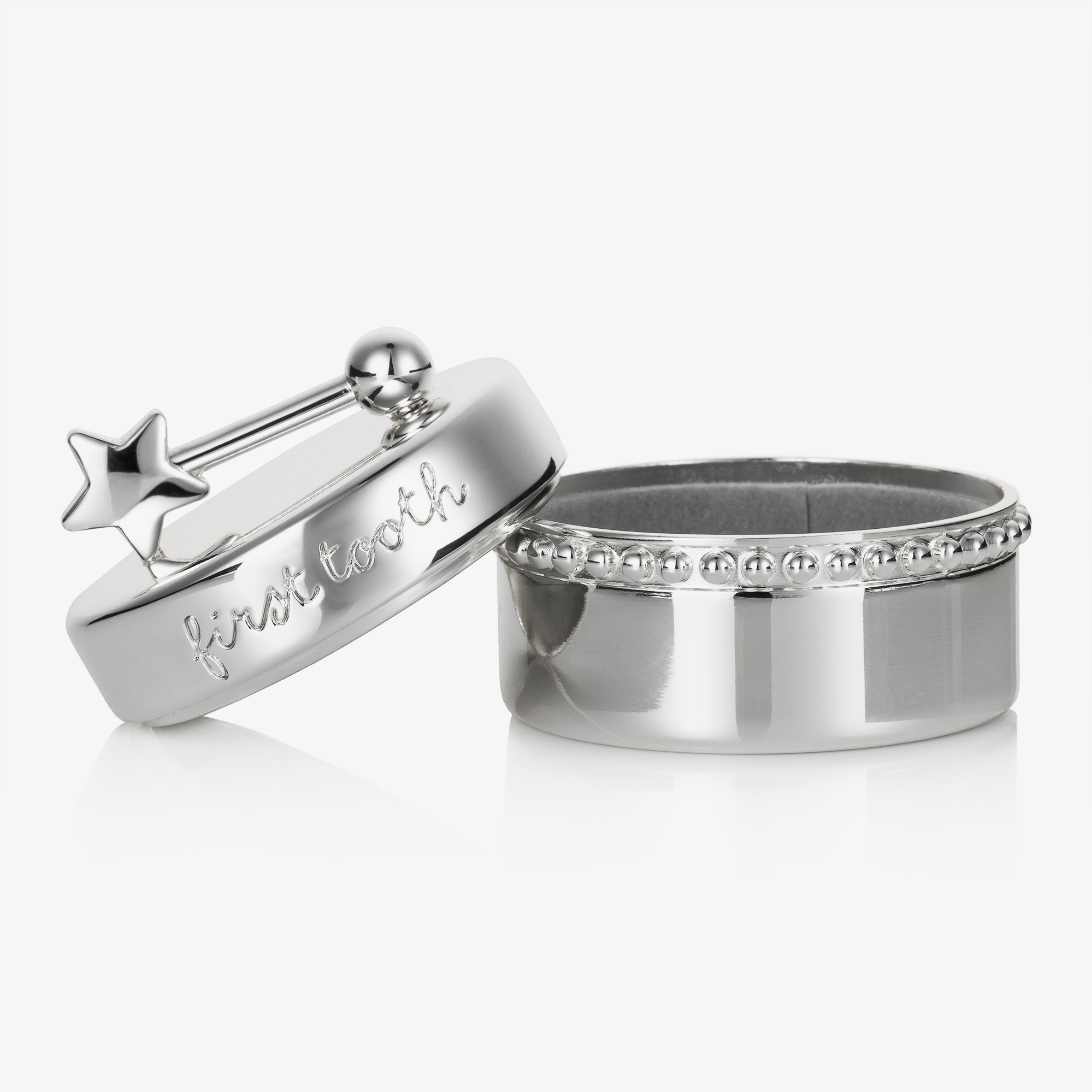 first tooth silver plated baby shoes Bam Bam Silver Plated Tooth Fairy Box (5cm) Childrensalon