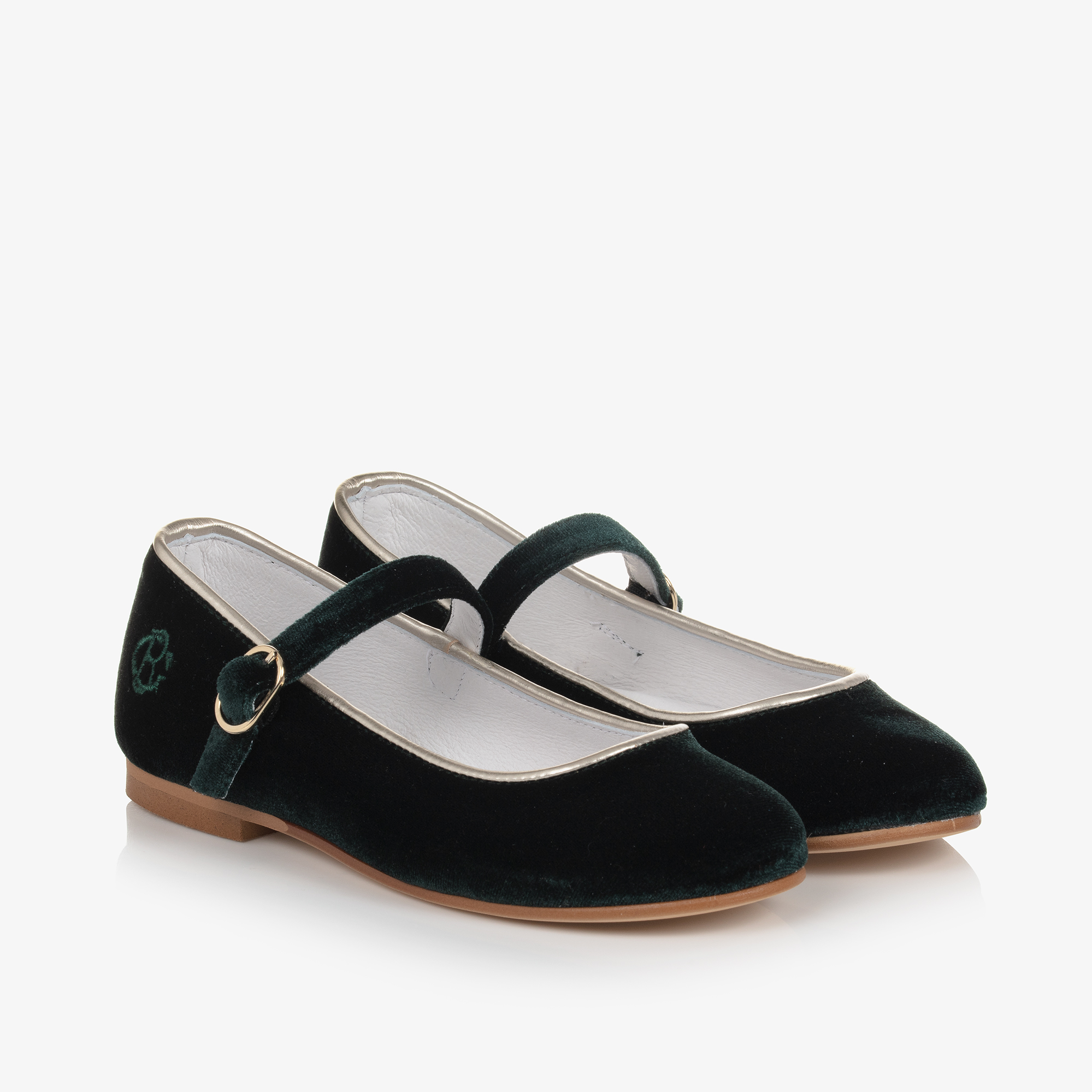 Beatrice George Girls Green Velvet Mary Jane Shoes Childrensalon