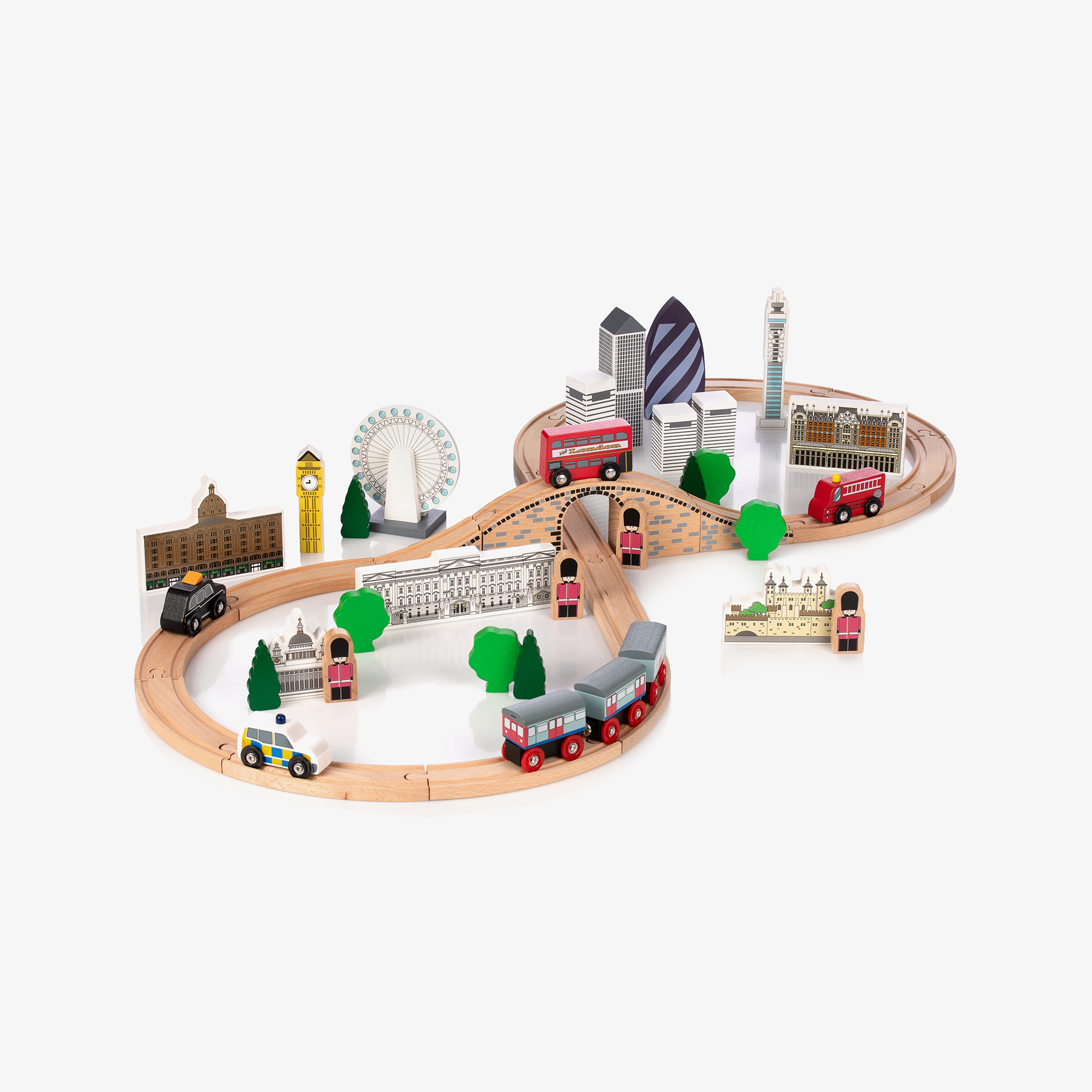 Bigjigs Wooden City of London Train Set (104cm) Childrensalon