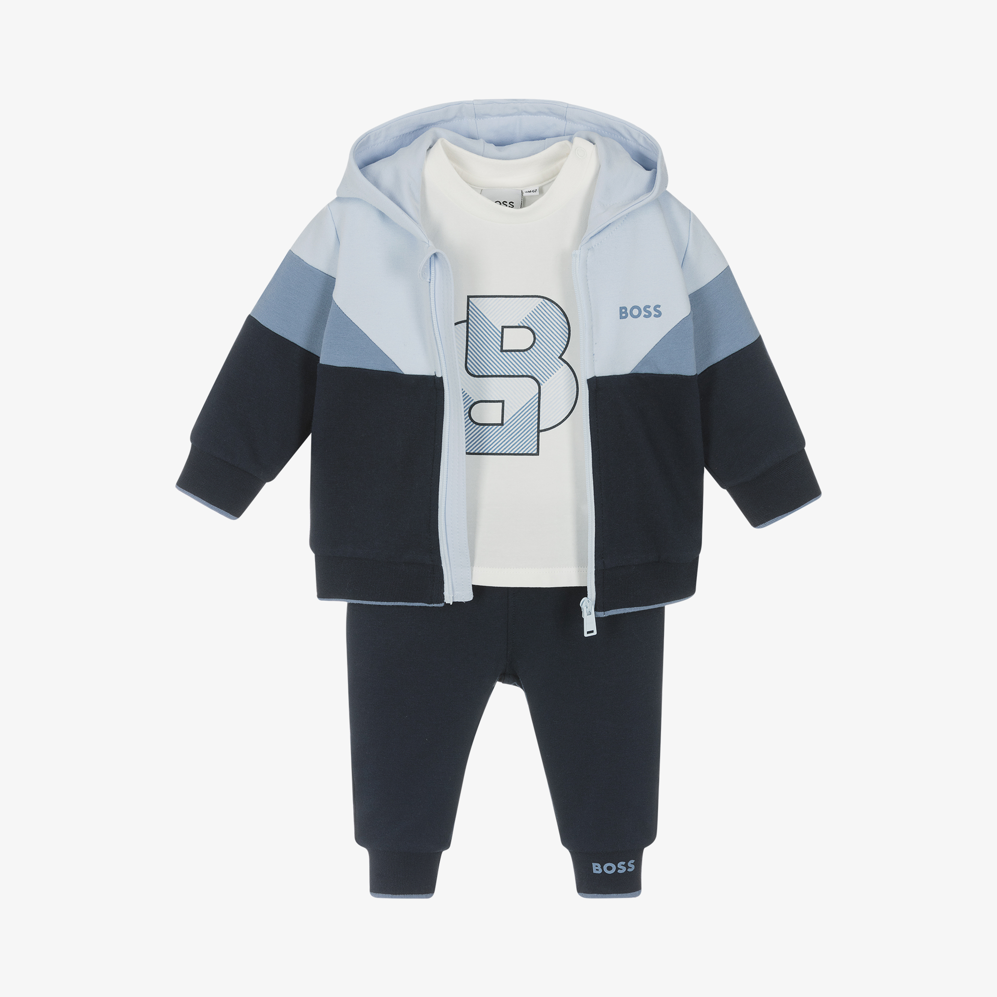 Childsplay Boys Boss Tracksuit BOSS BOSS Boys Logo Zip Up Top In