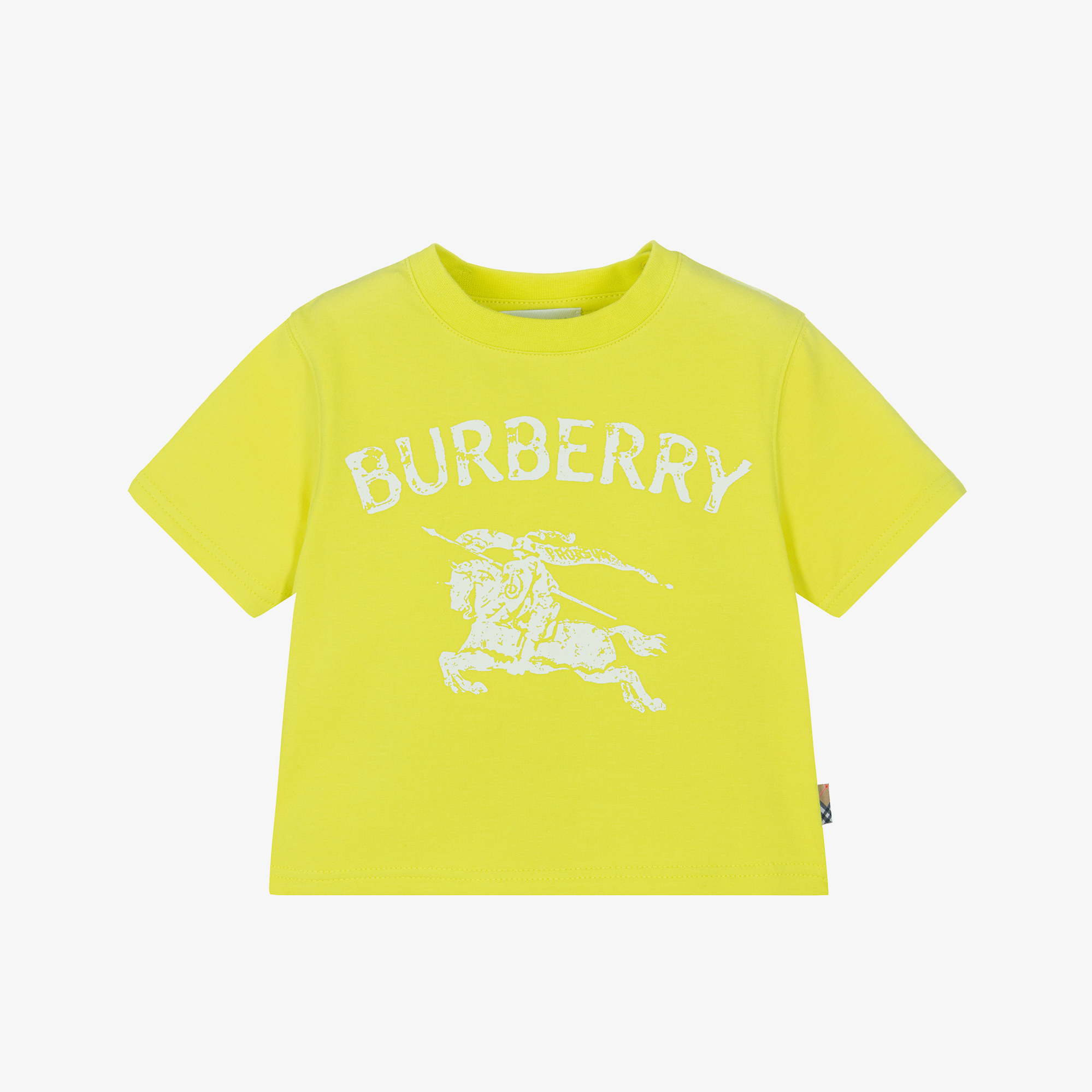 Burberry - Baby Boys Vivid Lime Cotton T-Shirt with EKD Logo