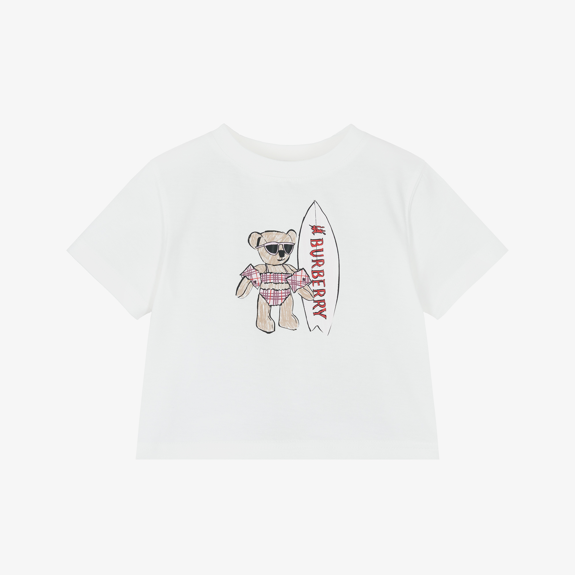 Burberry - Baby Girls Ivory Thomas Bear Print Cotton T-Shirt