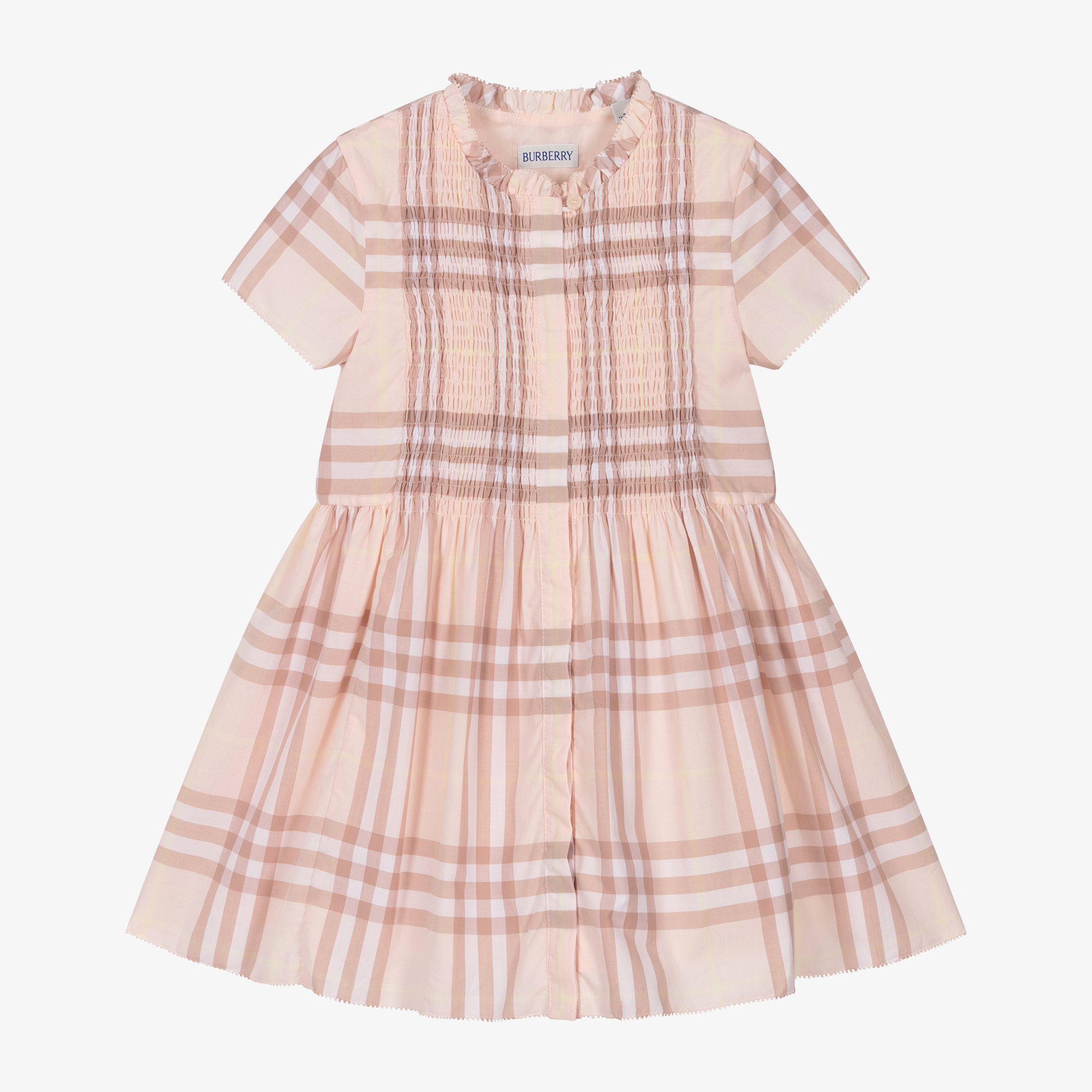 Burberry ピンクチェックワンピース　3y=100㎝ Burberry - Girls Pink Check Short Sleeved Dress | Childrensalon