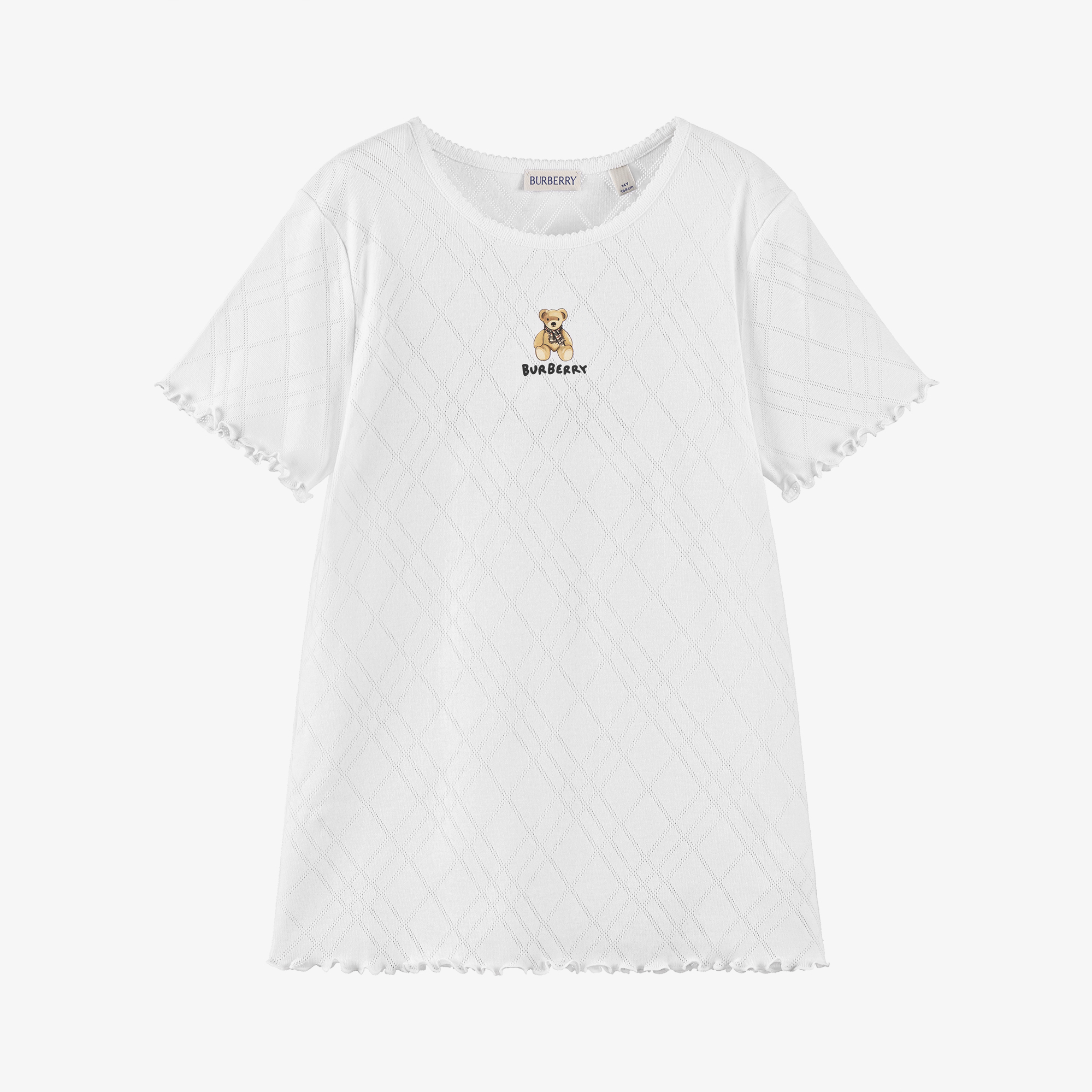 Burberry - Girls White Cotton Thomas Bear T-Shirt | Childrensalon