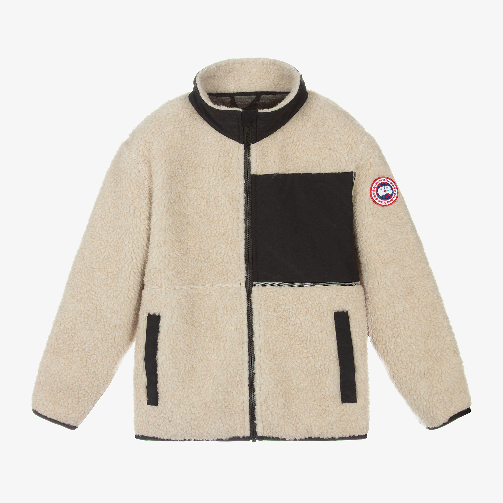 Canada Goose Beige Wool Fleece Zip-Up Jacket Childrensalon