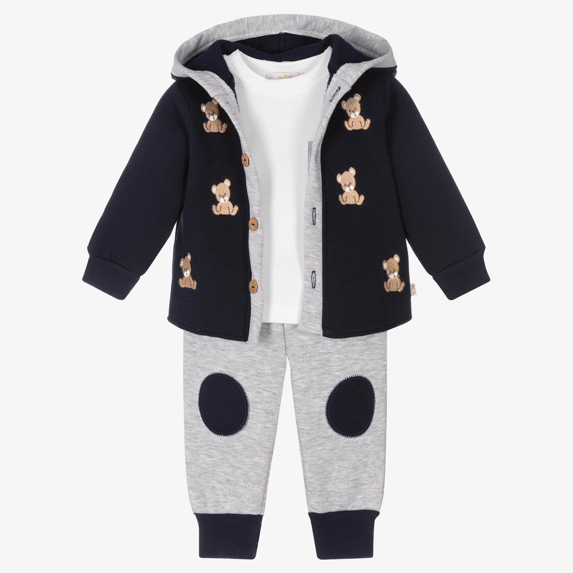 Caramelo Kids Boys Blue Grey Tracksuit Set Childrensalon