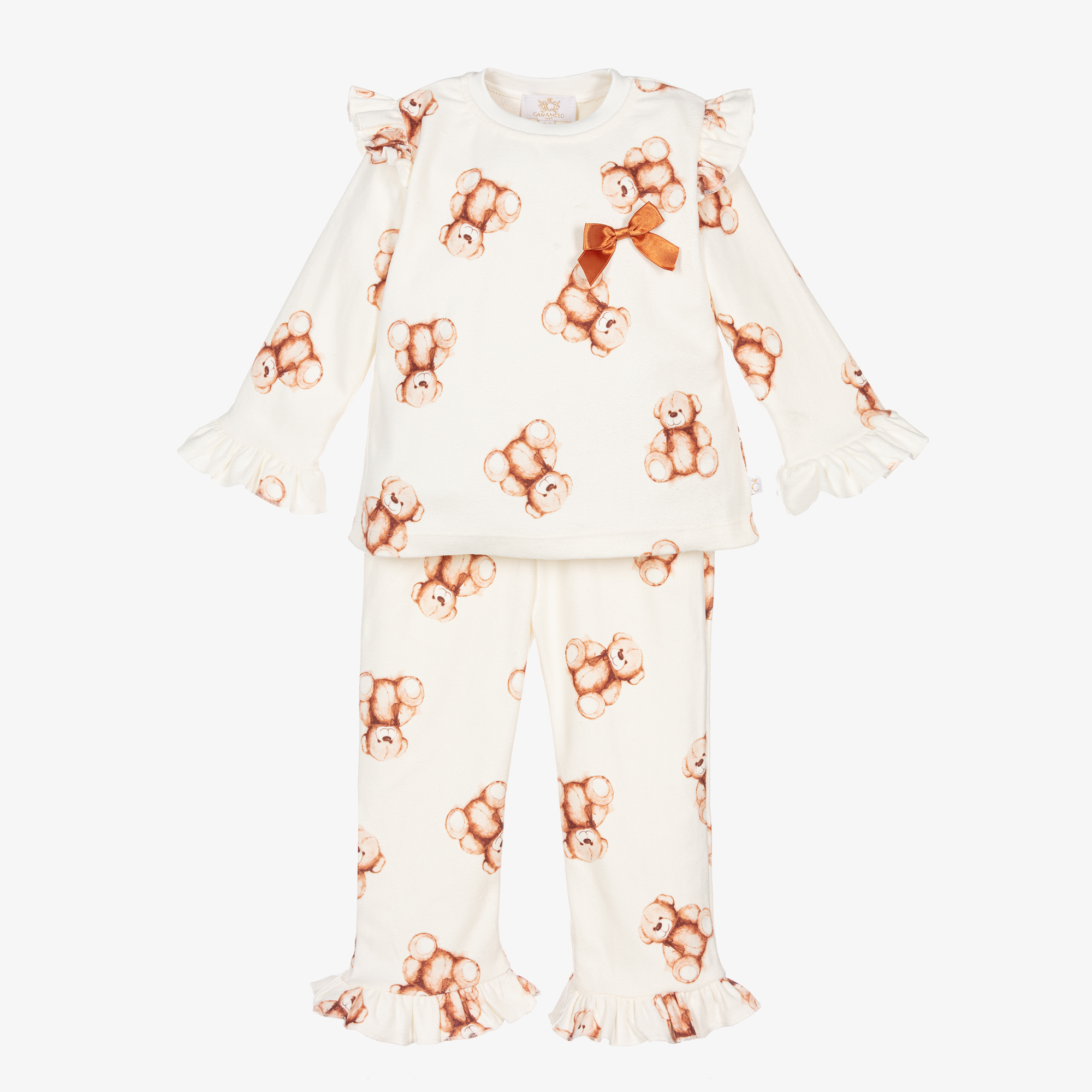 Caramelo Kids Girls Ivory Teddy Bear Pyjamas