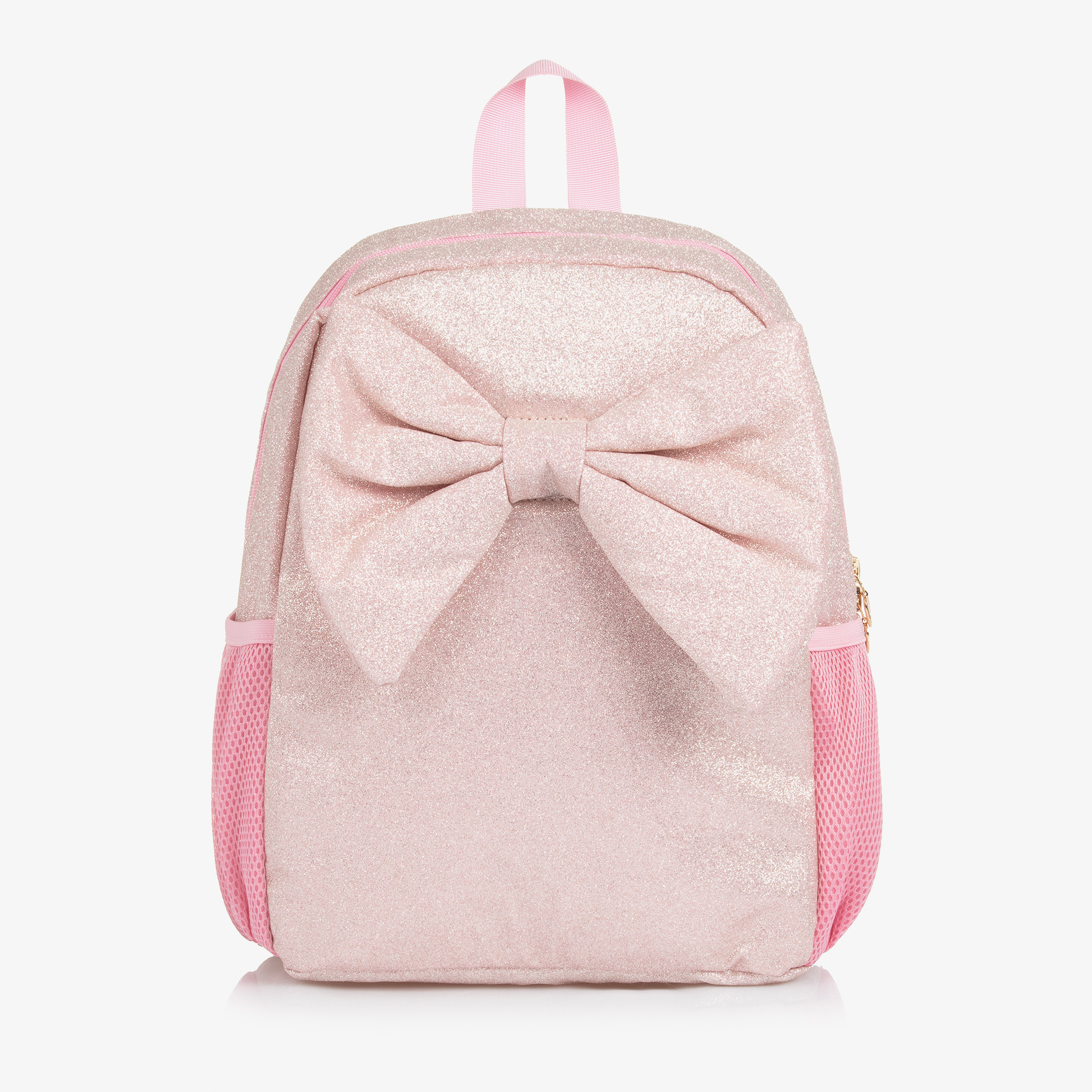 Caramelo Kids Girls Pink Glitter Bow Backpack (35cm) Childrensalon