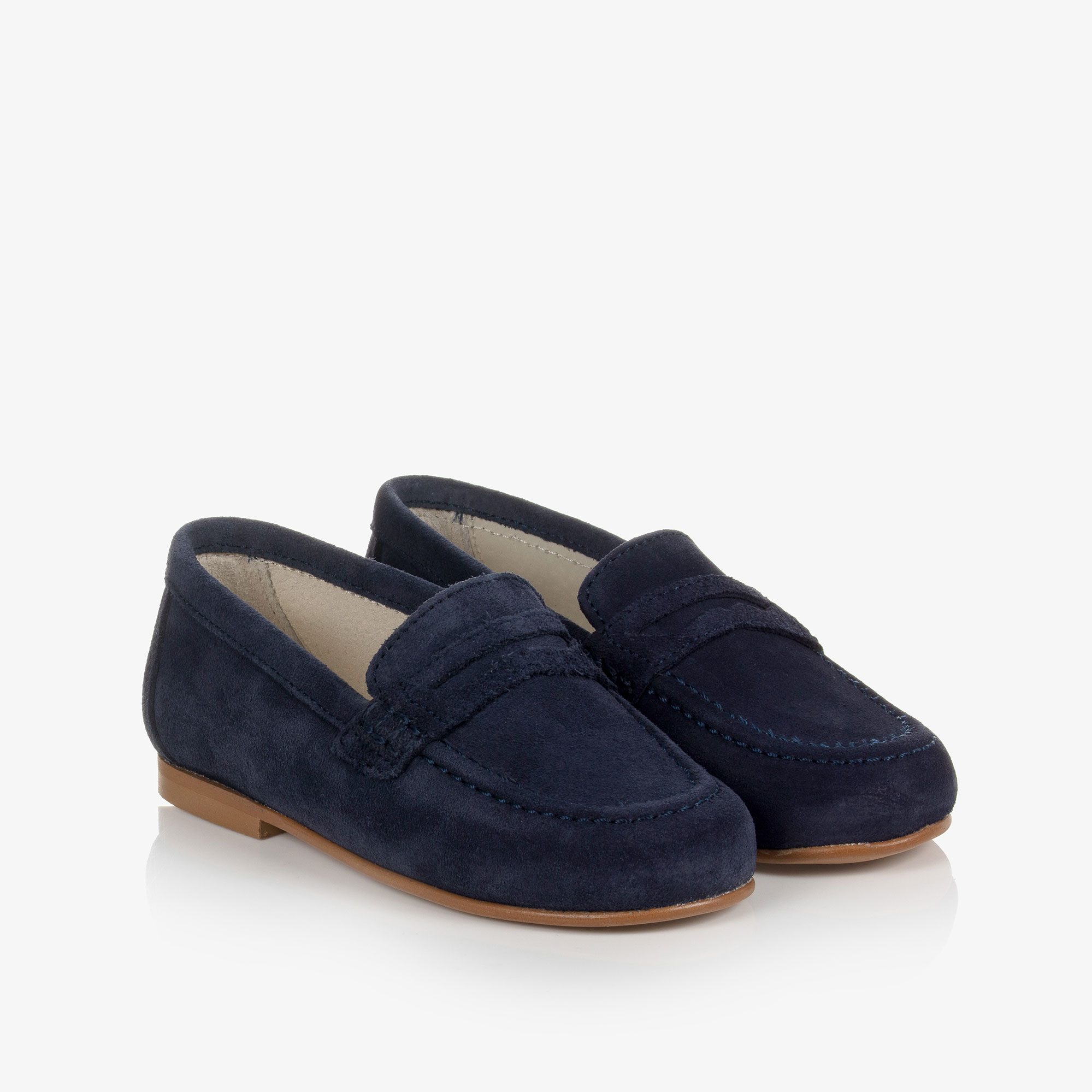 Children's Classics Boys Navy Blue Suede Loafer Shoes