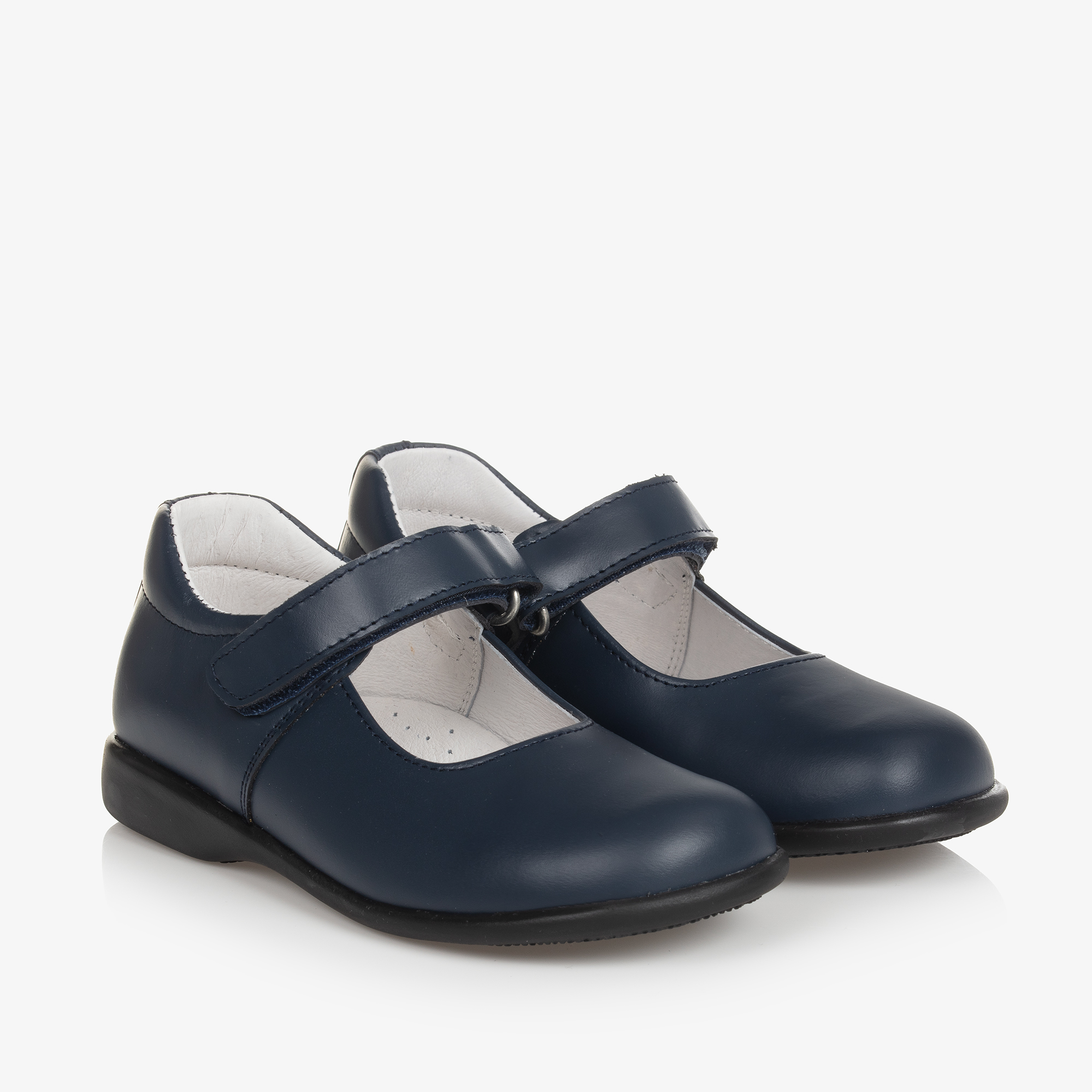 Children's Classics Girls Navy Blue Leather Shoes Childrensalon