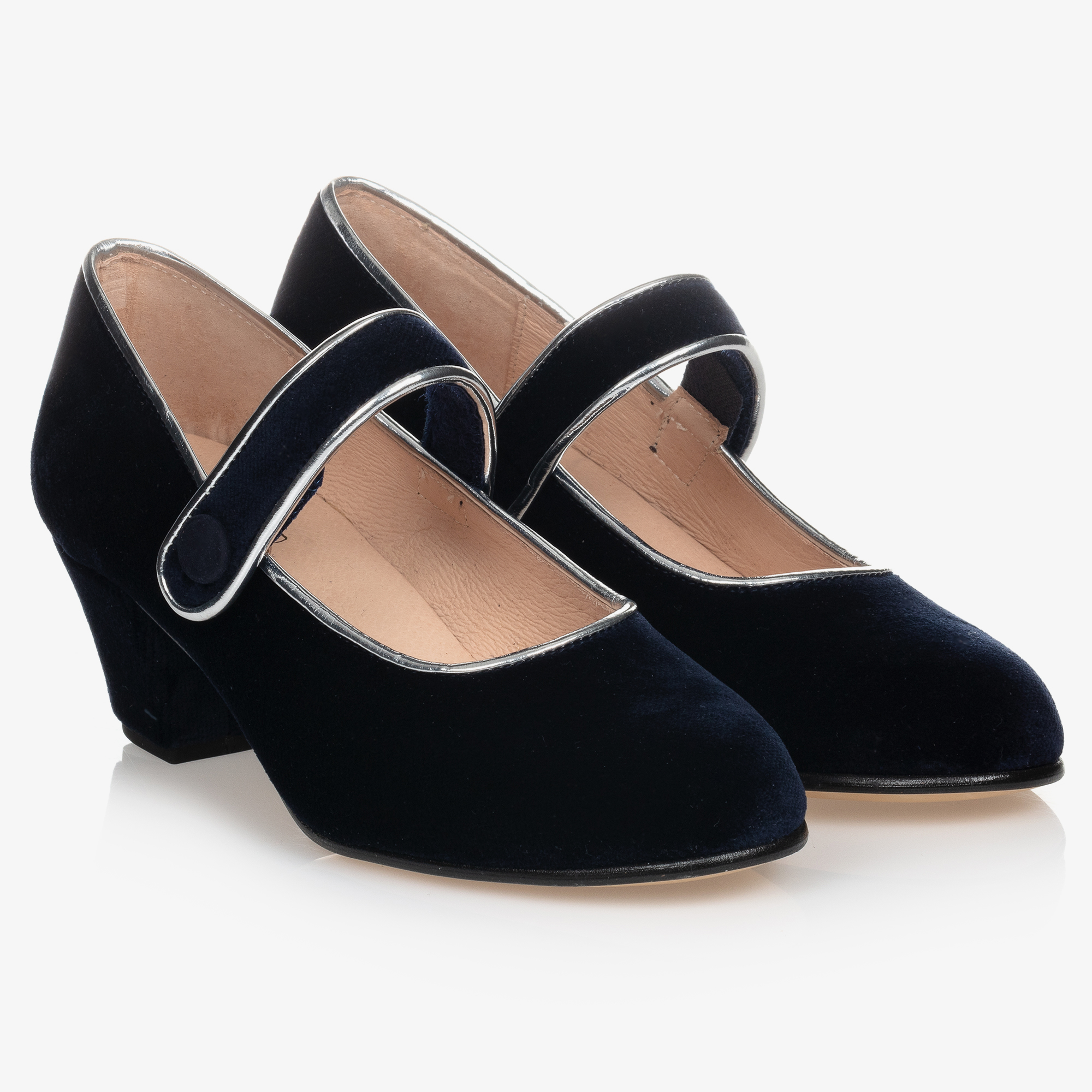 Children's Classics Girls Navy Blue Velvet Shoes Childrensalon