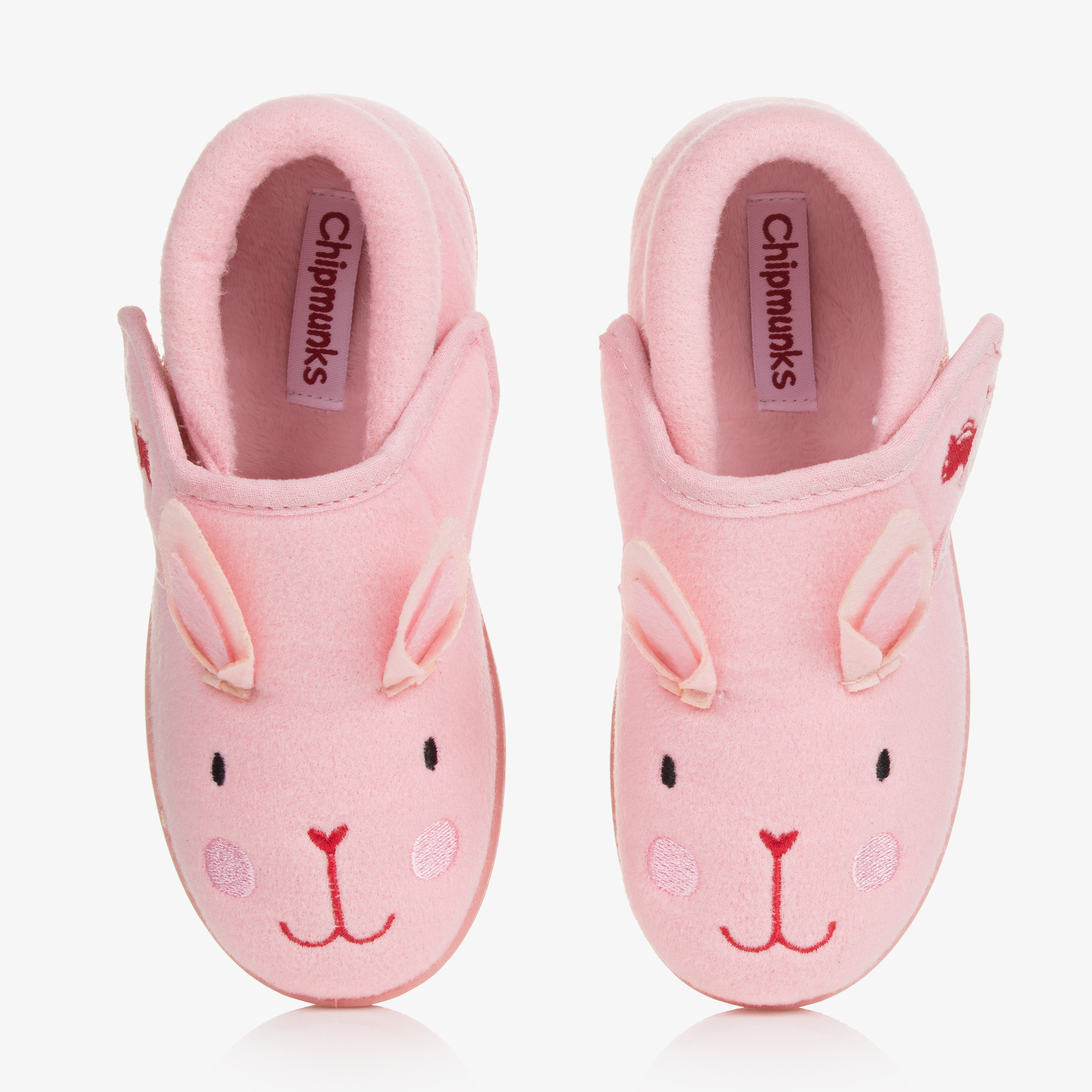 Chipmunks Pink Bunny Velcro Slippers Childrensalon