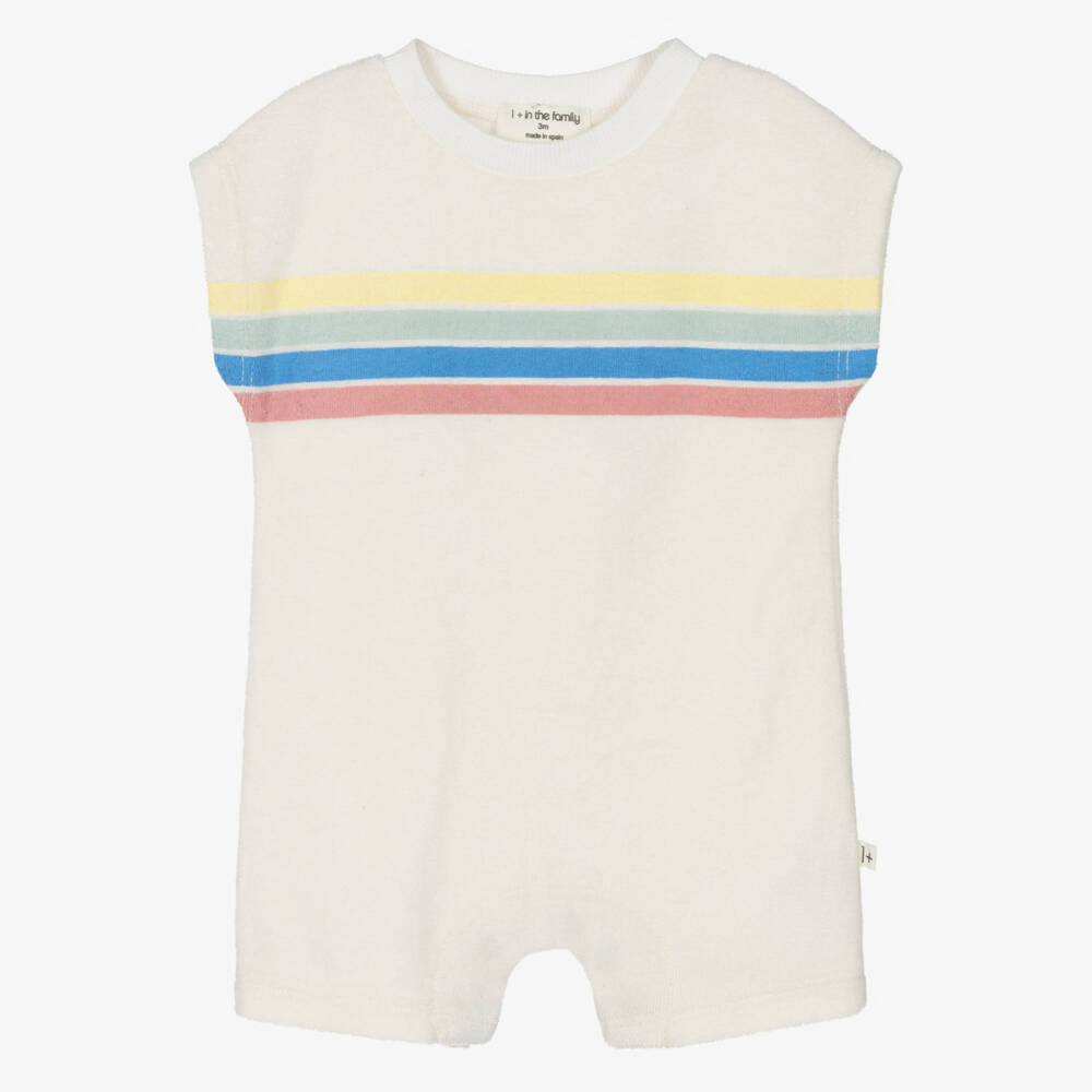 1 + in the family-Baby Boys Ivory Cotton Towelling Shortie | Childrensalon