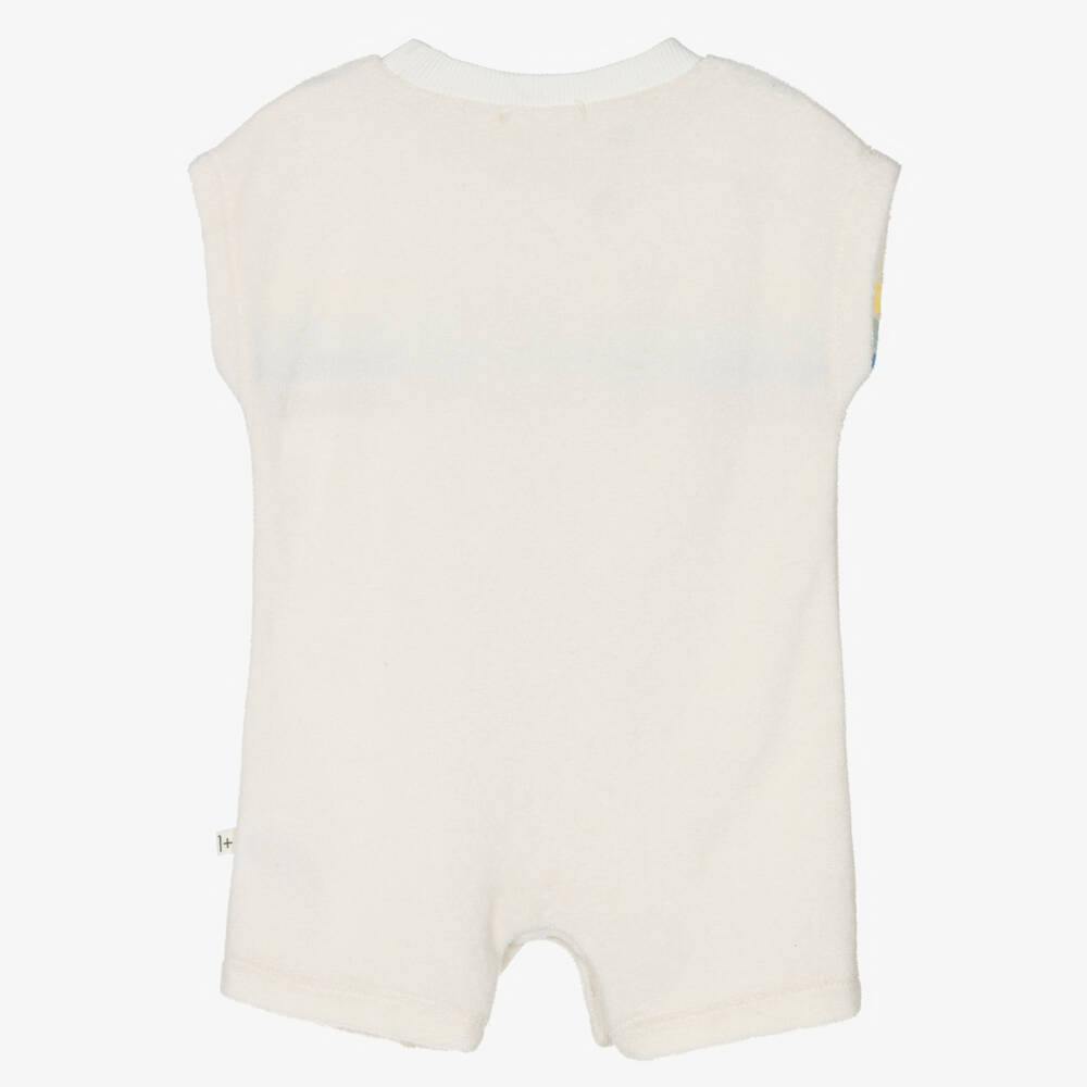 1 + in the family-Baby Boys Ivory Cotton Towelling Shortie | Childrensalon