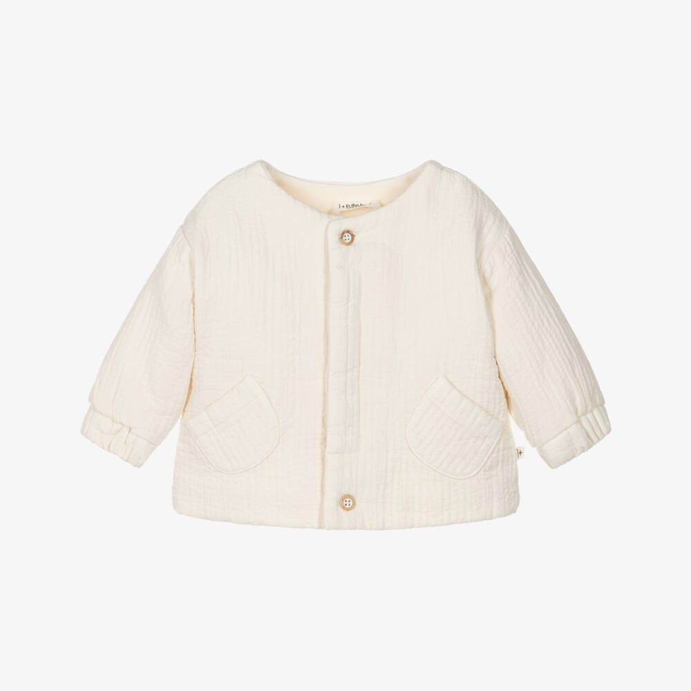 1 + in the family-Baby Boys Ivory Organic Cotton Jacket | Childrensalon