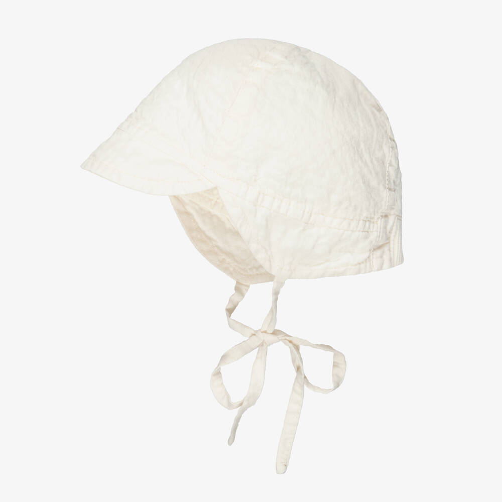 1 + in the family-Baby Boys Ivory Organic Cotton Sun Hat | Childrensalon