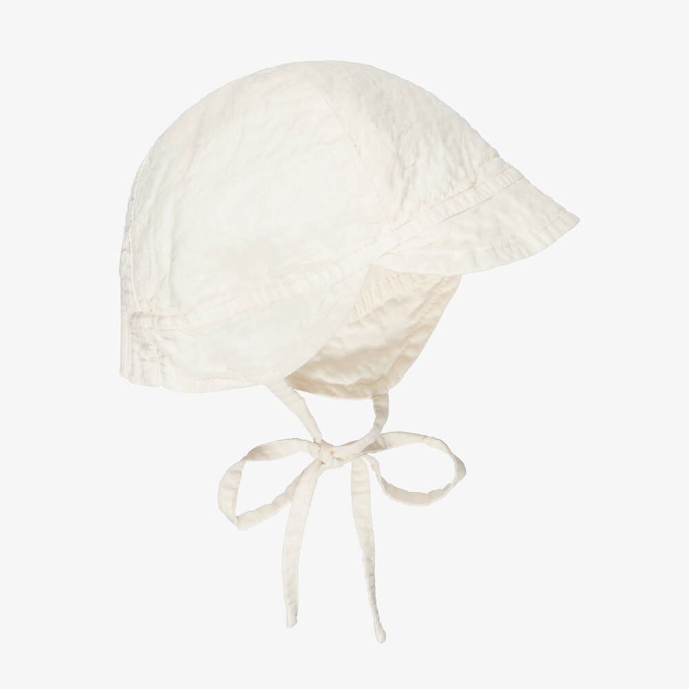 1 + in the family-Baby Boys Ivory Organic Cotton Sun Hat | Childrensalon