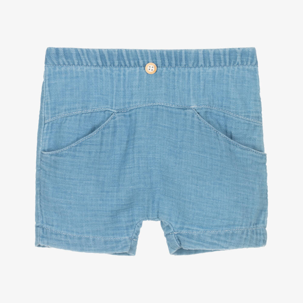 1 + in the family-Baby Boys Light Blue Cotton Shorts | Childrensalon