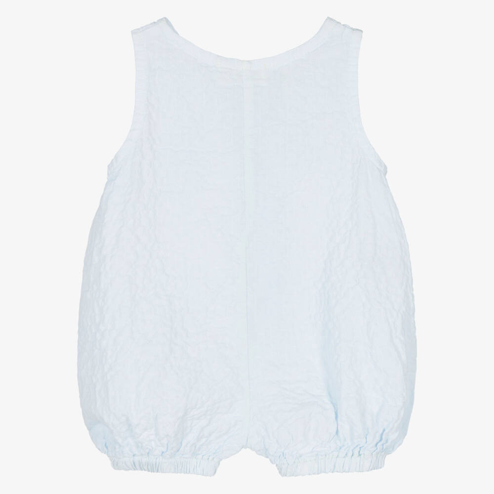 1 + in the family-Baby Boys Pale Blue Crinkle Cotton Shortie | Childrensalon