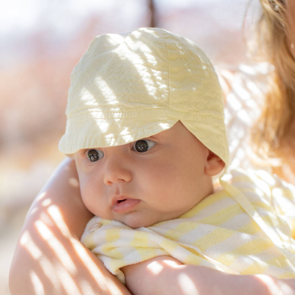 1 + in the family-Baby Boys Yellow Organic Cotton Sun Hat | Childrensalon