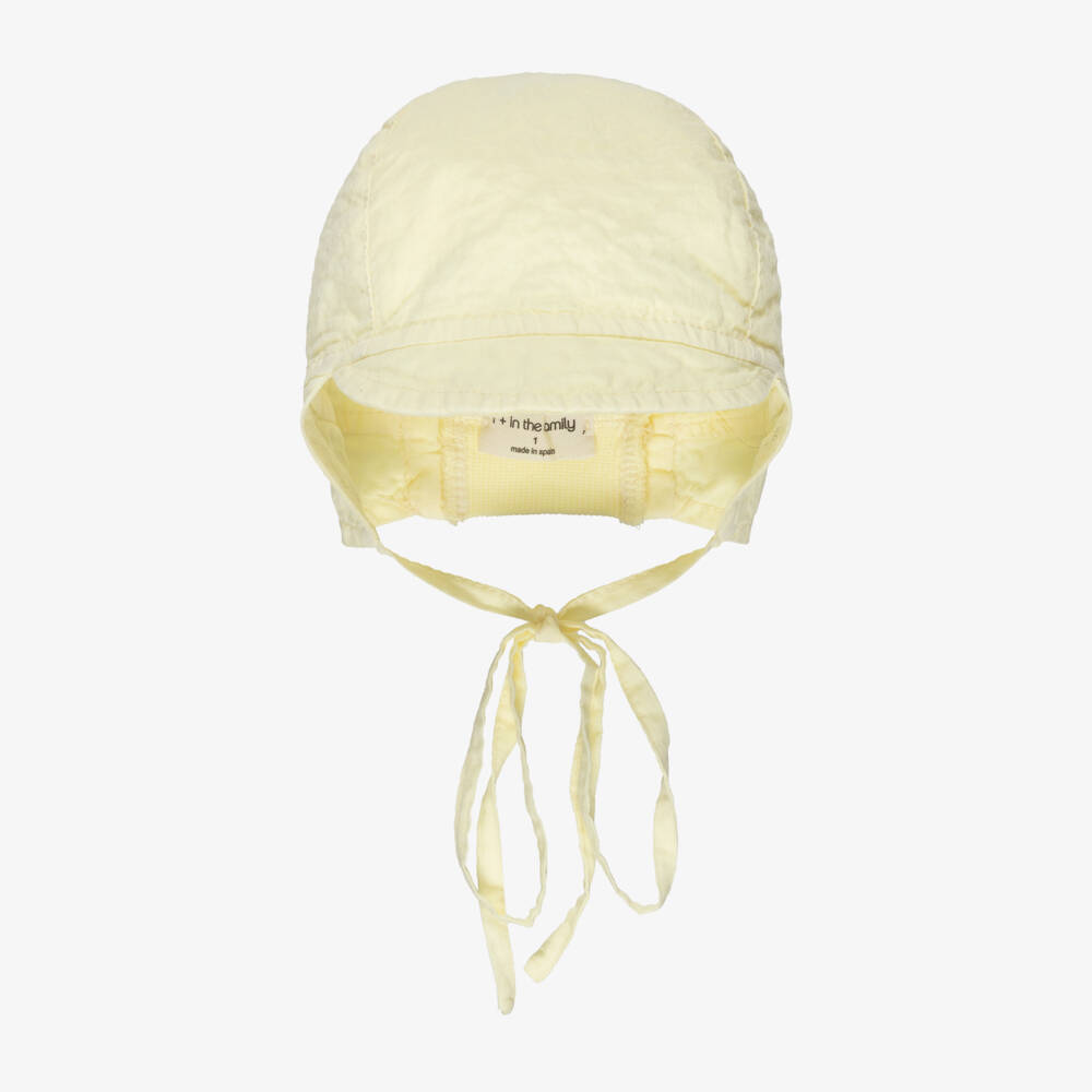 1 + in the family-Baby Boys Yellow Organic Cotton Sun Hat | Childrensalon