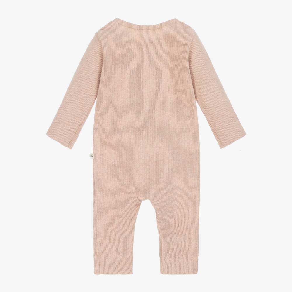 1 + in the family-Baby Girl Pink Ribbed Babygrow | Childrensalon