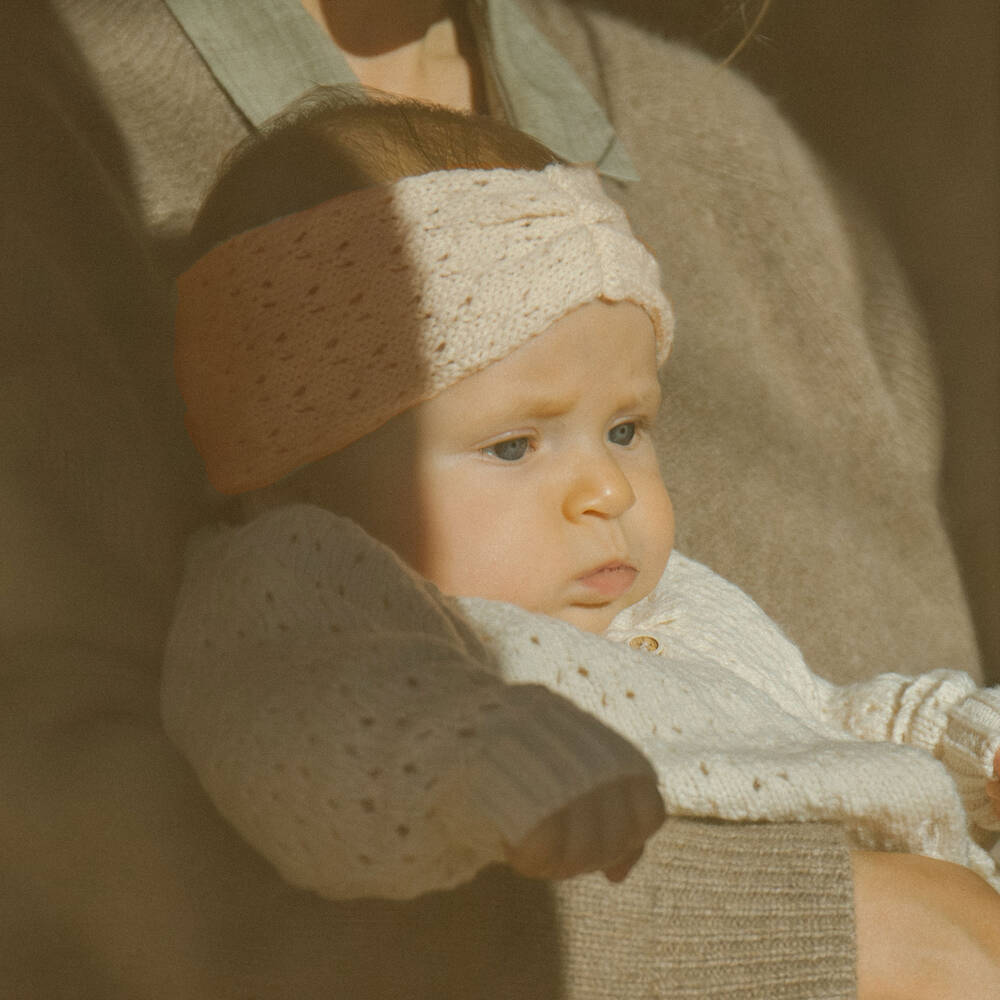 1 + in the family-Baby Girls Ivory Knitted Headband | Childrensalon