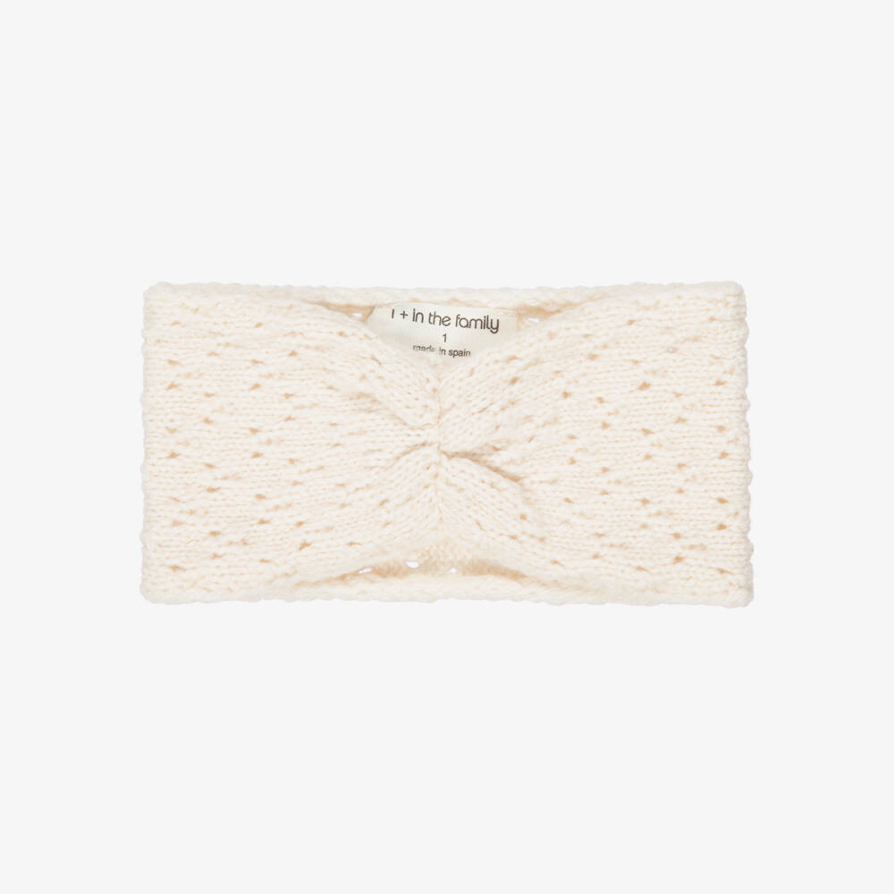 1 + in the family-Baby Girls Ivory Knitted Headband | Childrensalon