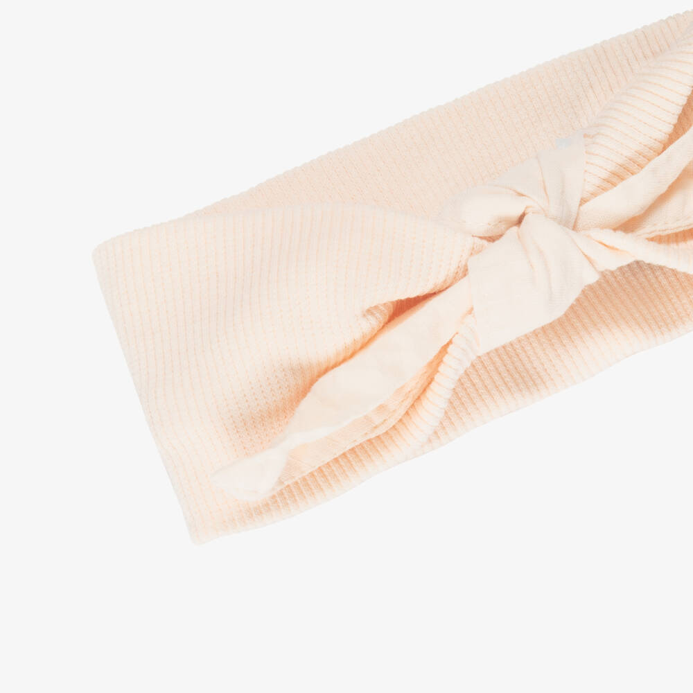 1 + in the family-Baby Girls Pastel Pink Cotton Bow Headband | Childrensalon