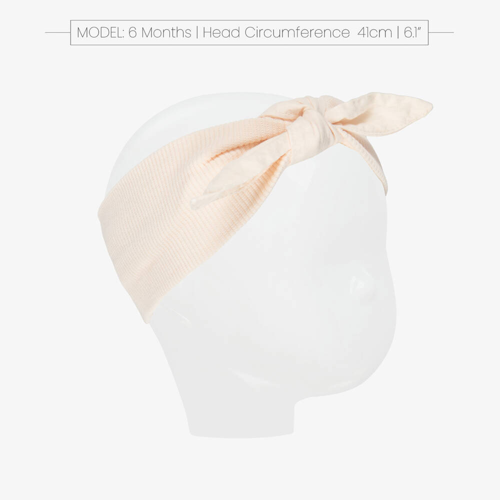 1 + in the family-Baby Girls Pastel Pink Cotton Bow Headband | Childrensalon
