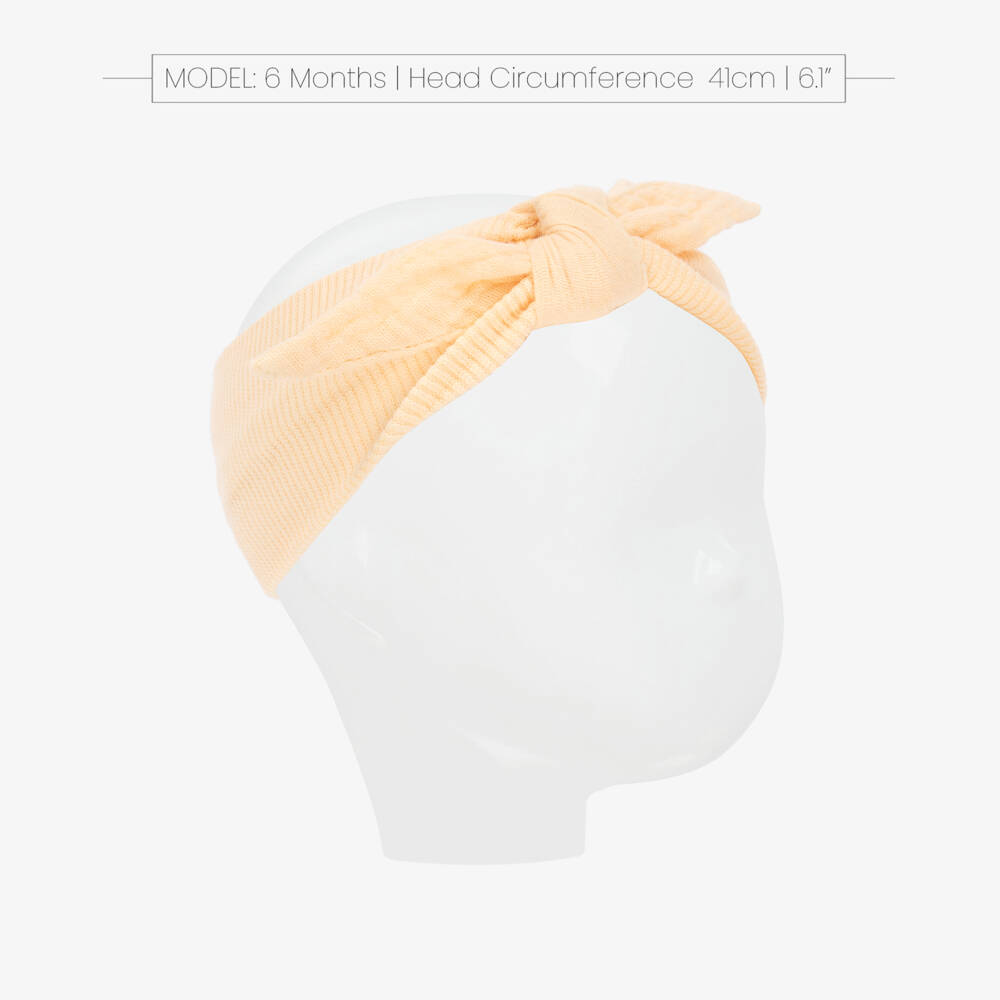 1 + in the family-Baby Girls Peach Orange Cotton Headband | Childrensalon