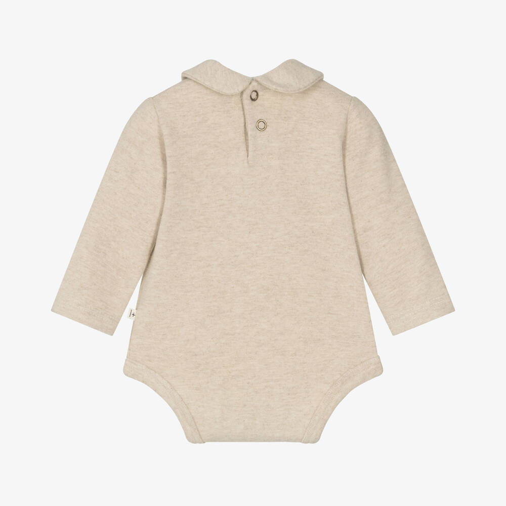 1 + in the family-Beige Cotton Bodysuit | Childrensalon