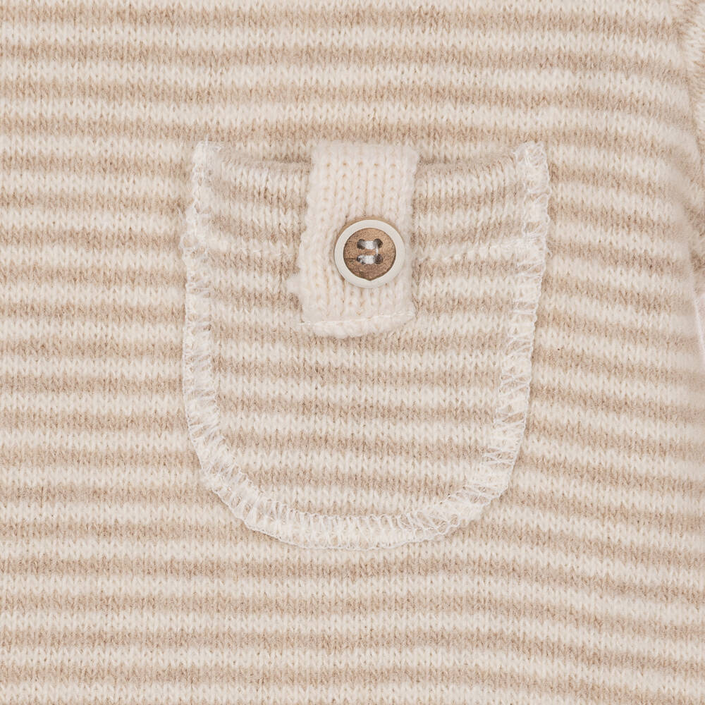 1 + in the family-Beige & Ivory Striped Knitted Baby Top | Childrensalon