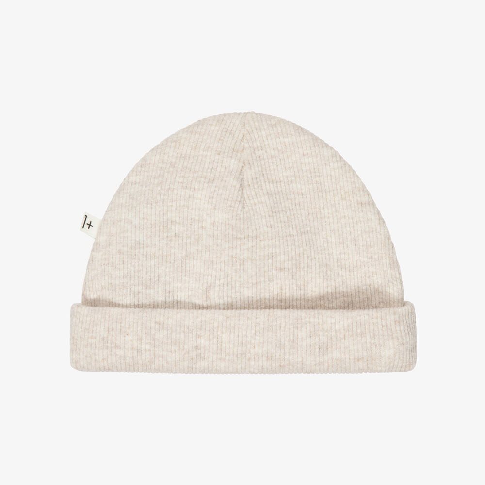 1 + in the family-Beige Ribbed Knit Baby Hat | Childrensalon