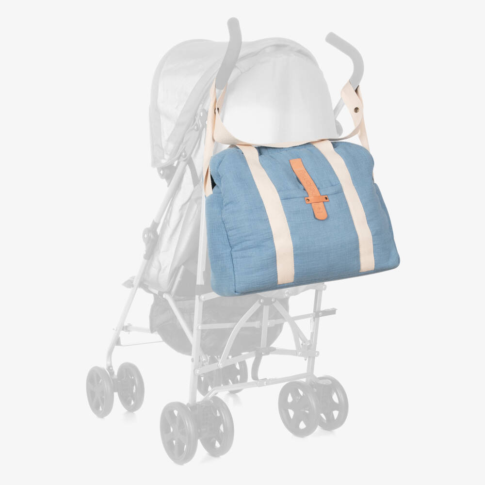1 + in the family-Blue Cotton Changing Bag (44cm) | Childrensalon