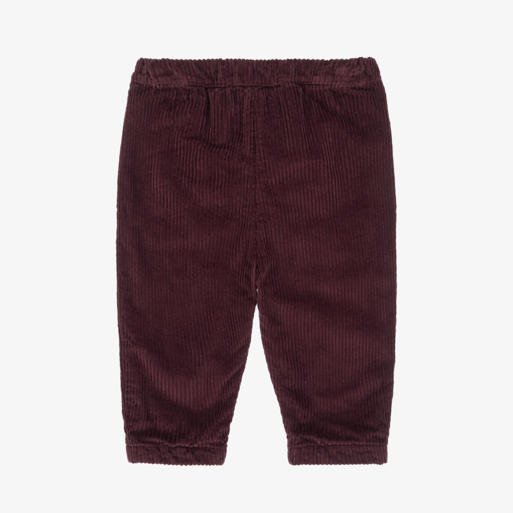 1 + in the family-Boys Burgundy Red Corduroy Trousers | Childrensalon