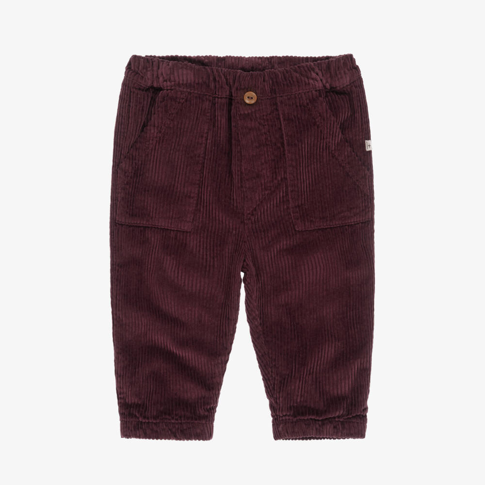 1 + in the family-Boys Burgundy Red Corduroy Trousers | Childrensalon