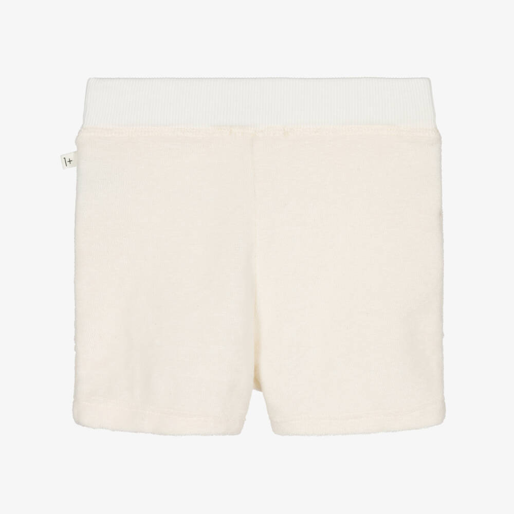 1 + in the family-Boys Ivory Cotton Towelling Shorts | Childrensalon