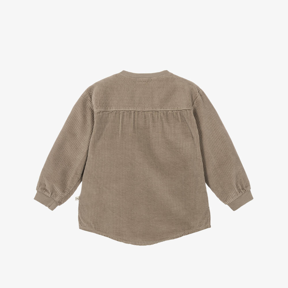 1 + in the family-Boys Taupe Beige Corduroy Shirt | Childrensalon