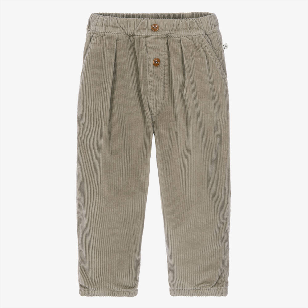 1 + in the family-Boys Taupe Beige Corduroy Trousers | Childrensalon