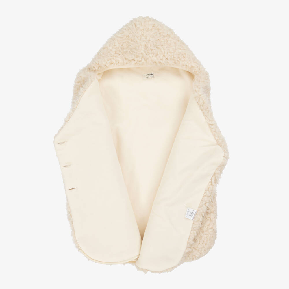 1 + in the family-Fluffy Ivory Sherpa Fleece Baby Nest (78cm) | Childrensalon