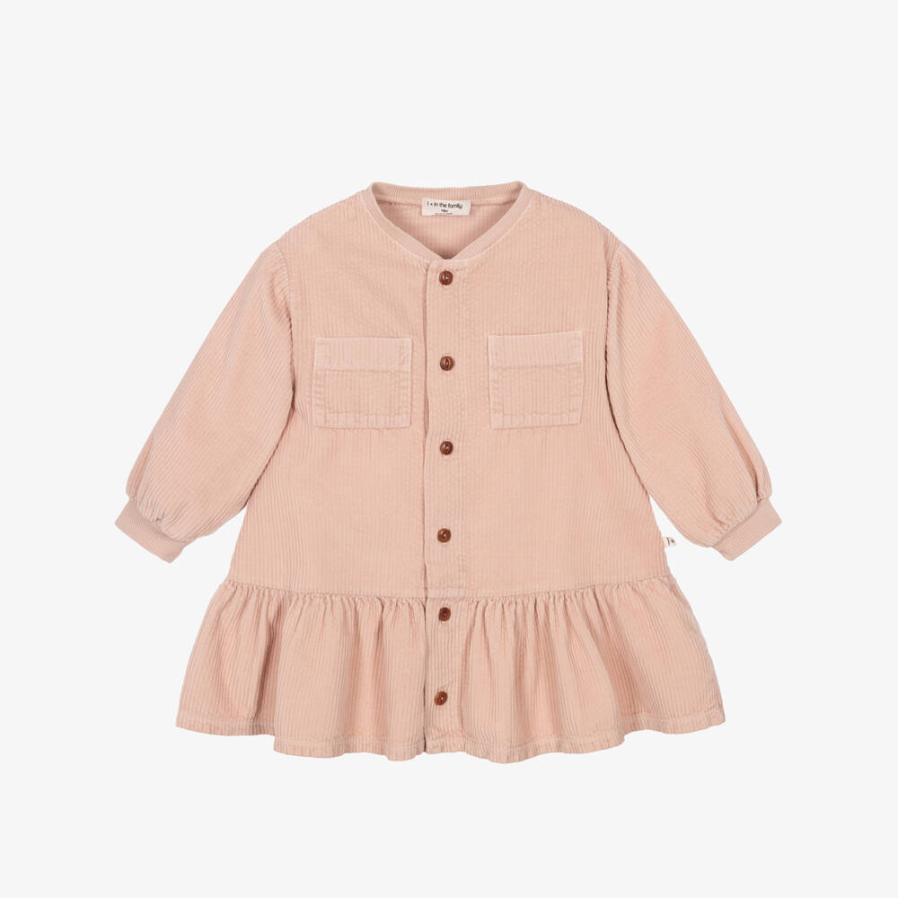 1 + in the family-Girls Pale Pink Corduroy Dress | Childrensalon