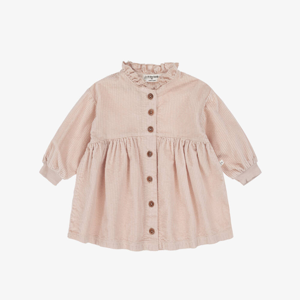 1 + in the family-Girls Pale Pink Cotton Corduroy Dress | Childrensalon