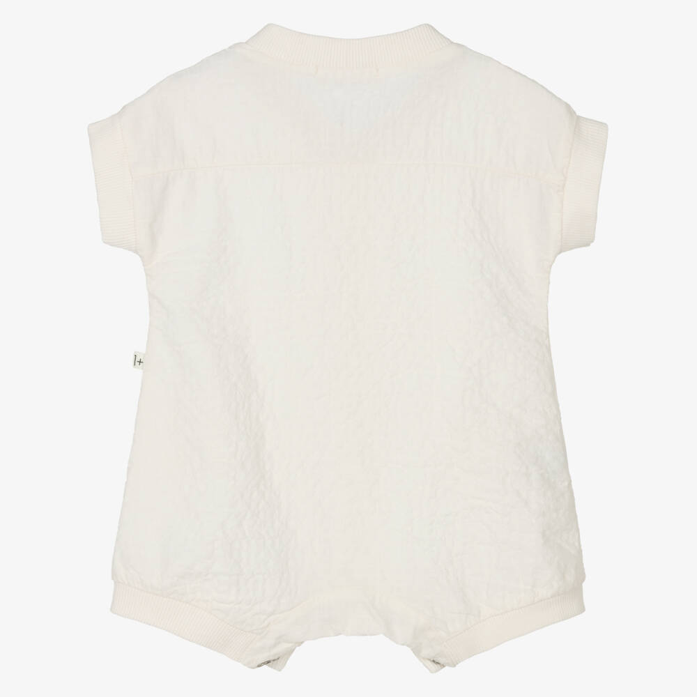 1 + in the family-Ivory Crinkled Texture Cotton Baby Shortie | Childrensalon