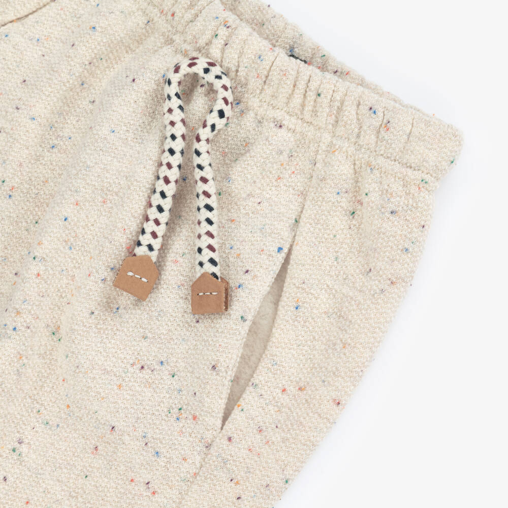 1 + in the family-Ivory Flecked Fleecy Jersey Trousers | Childrensalon