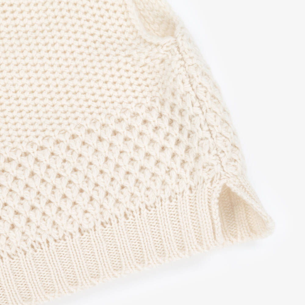 1 + in the family-Безрукавка кремовая вязаная из мериносовой шерсти для малышей | Childrensalon