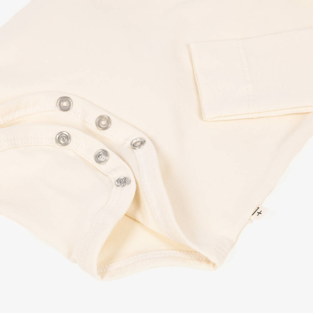 1 + in the family-Ivory Organic Cotton Collared Bodysuit | Childrensalon