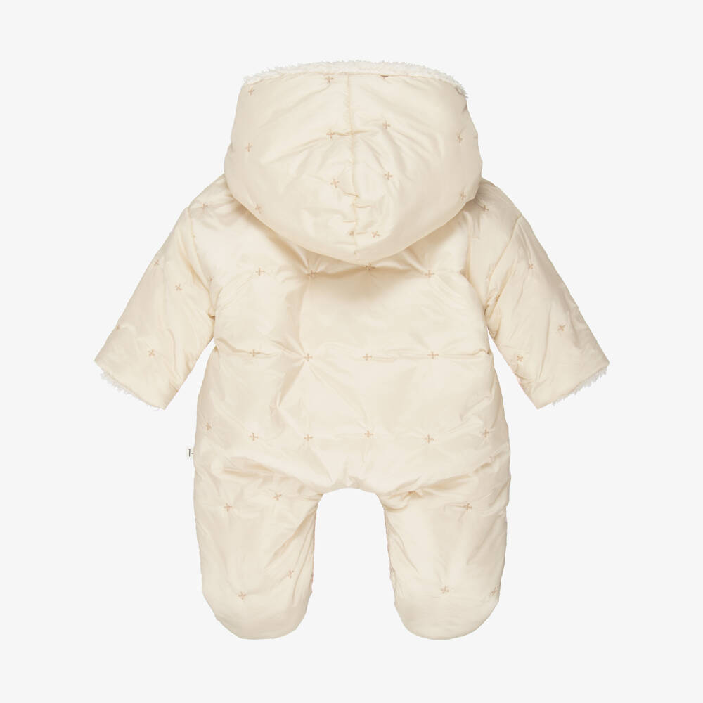 1 + in the family-Ivory Padded Snowsuit with Sherpa Fleece Lining | Childrensalon