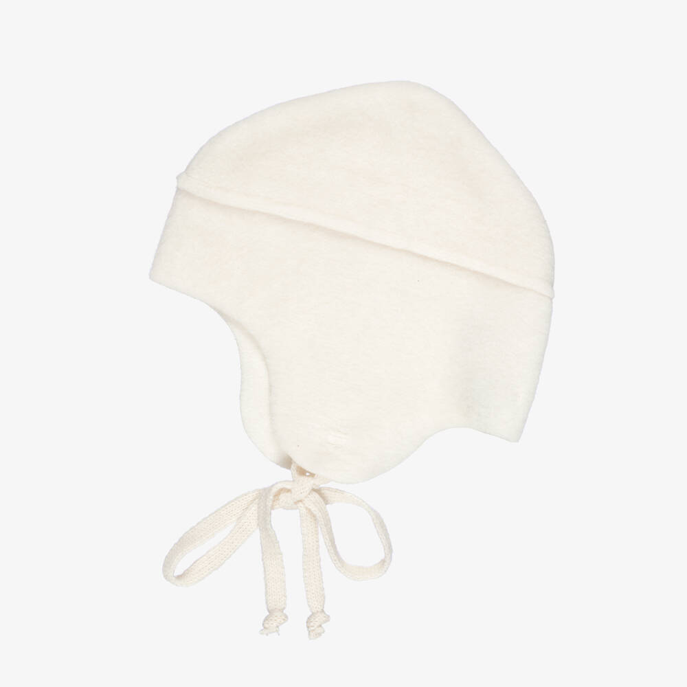 1 + in the family-Ivory Polar Fleece Baby Hat & Mittens Set | Childrensalon