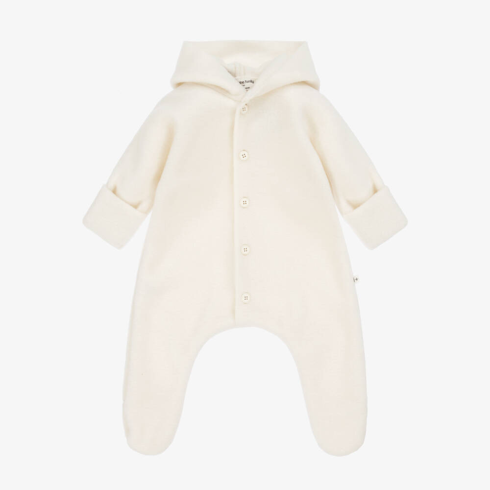 1 + in the family-Ivory Polar Fleece Pramsuit | Childrensalon